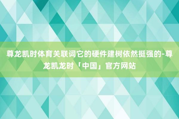 尊龙凯时体育关联词它的硬件建树依然挺强的-尊龙凯龙时「中国」官方网站