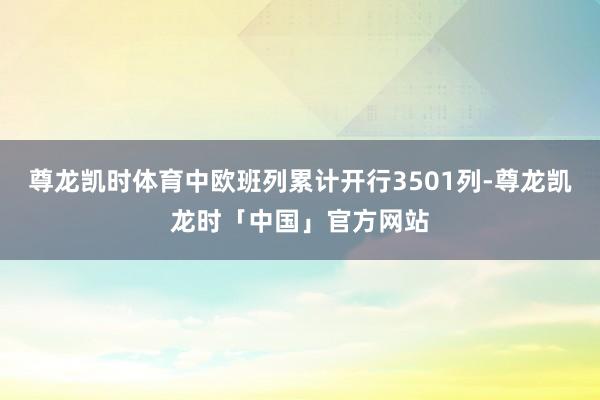 尊龙凯时体育中欧班列累计开行3501列-尊龙凯龙时「中国」官方网站